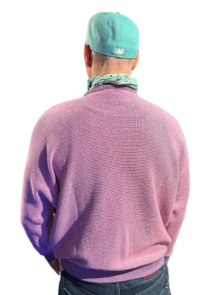 Carlo Colucci Sweater Pullover Strickpullover Clean Color Purple Grey backview