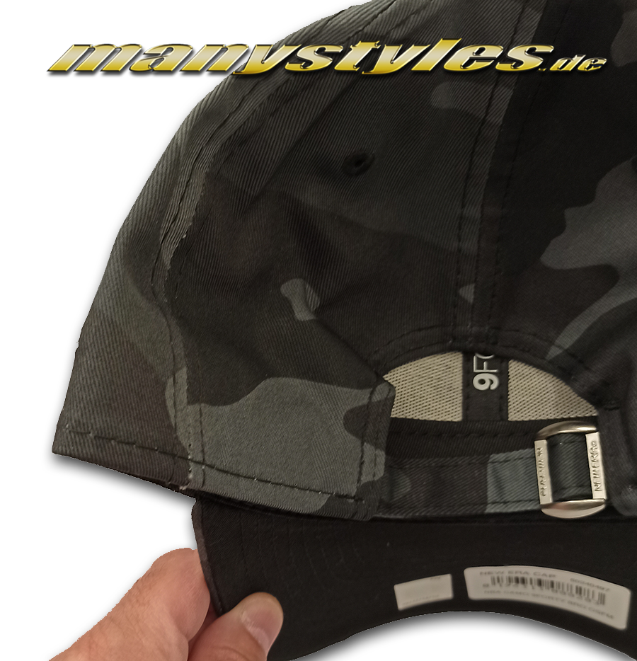 Tampabay Buccaneers 9FORTY NFL Adjustable Curved Visor Cap Dark Camo Black White OTC von New Era Backview