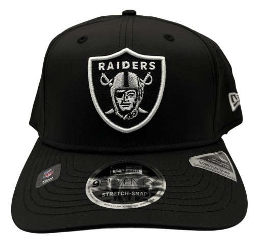 Las Vegas Raiders NFL 9SEVENTY Stretch Snapback Performance Cap Team Color Black White OTC von New Era