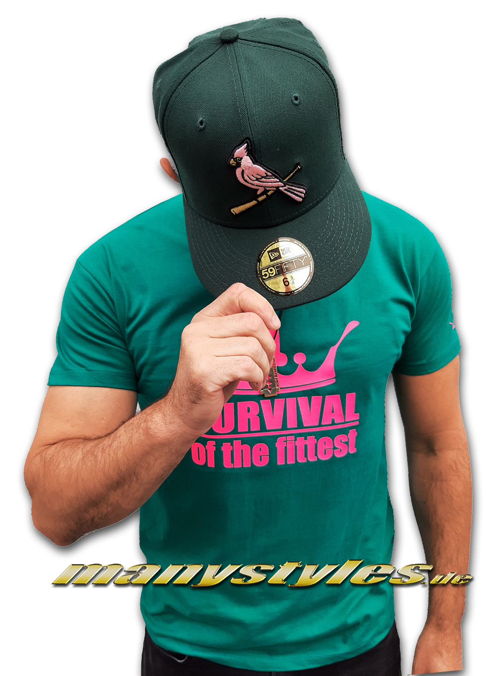 Survival of the Fittest Crown exclusive T-Shirt Emerald Green Pink von Sol
