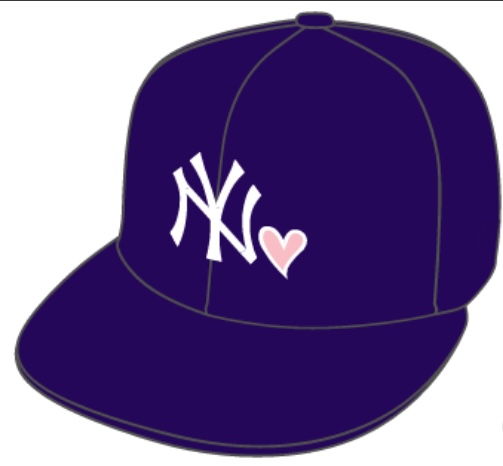 NY Yankees MLB 59FIFTY 1999 Heart NY Love Cap Purple