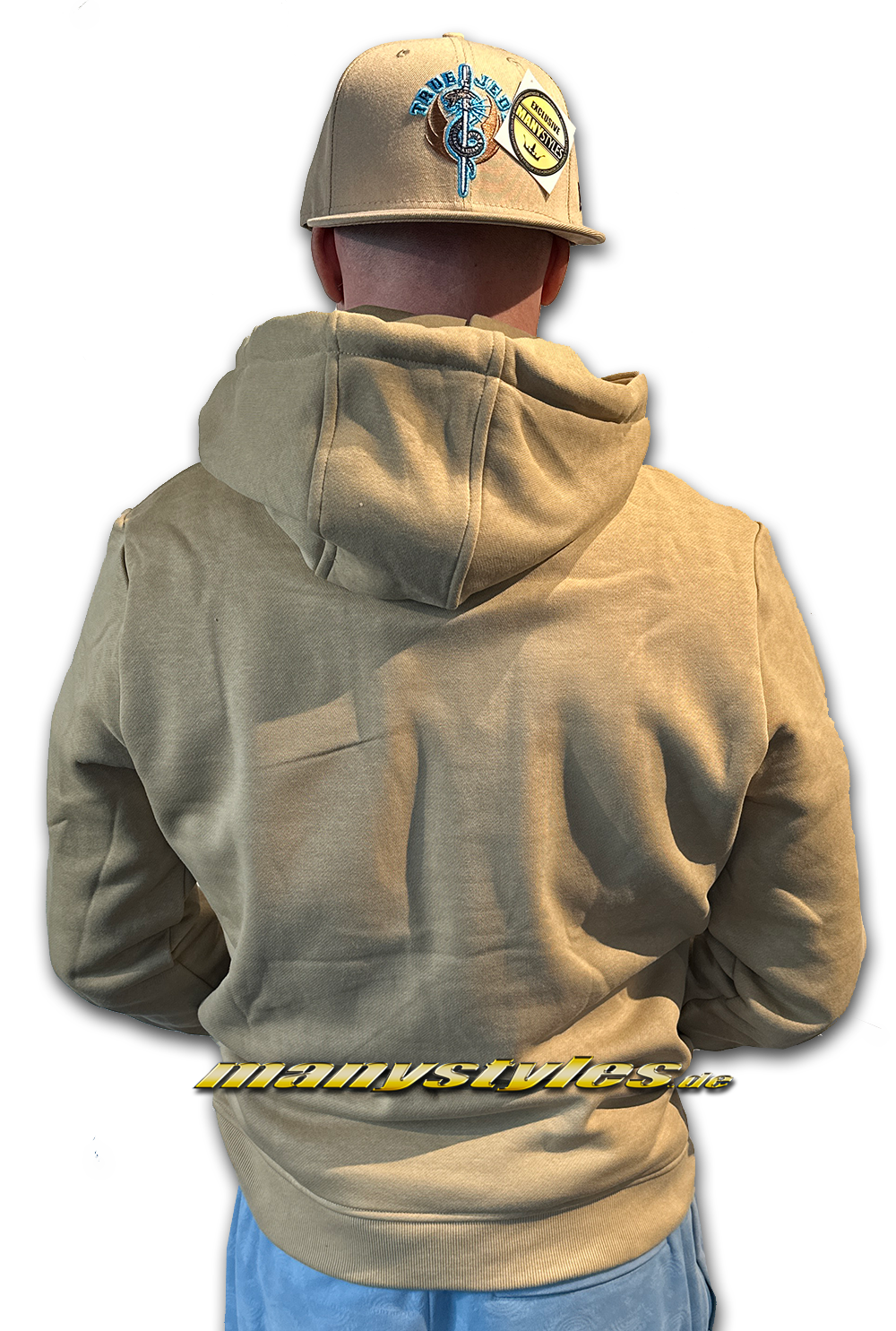 manystyles Starter Hooded Sweatshirt mit Kapuze in Unionbeige Backview