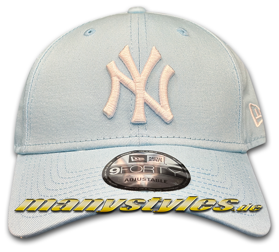 NY Yankees 9FORTY MLB Adjustable Curved Visor 940 Cap in Sky White von New Era