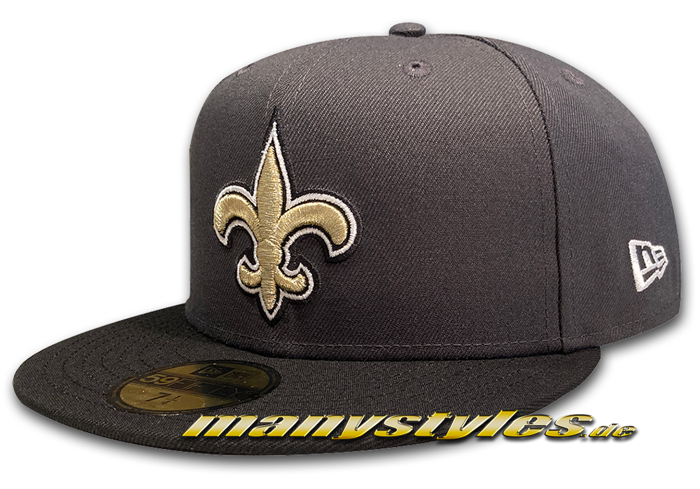 New Orleans Saints NFL OTC 59FIFTY Cap Graphite Black Team Gold von New Era