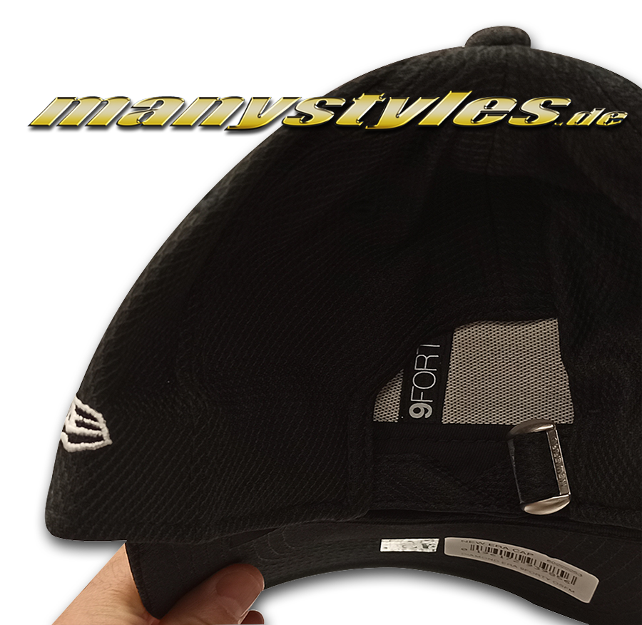 NY Yankees MLB 9FORTY League Essential Tonal Curved Visor AdjustableCap 940 Black White von New Era Backview
