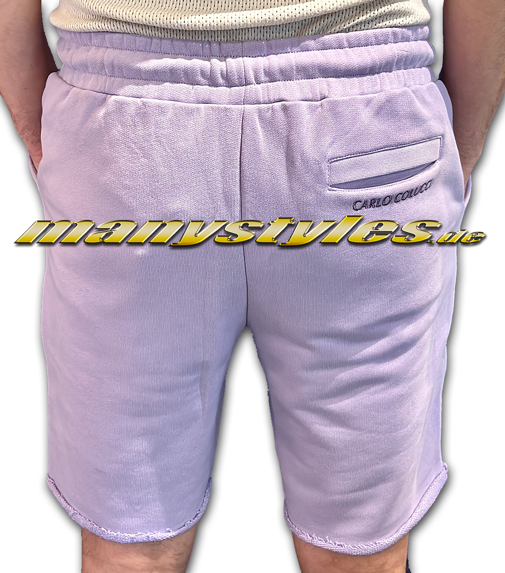 manbystyles Carlo Colucci Fleece Shorts Tonal Lava Pastell Backview