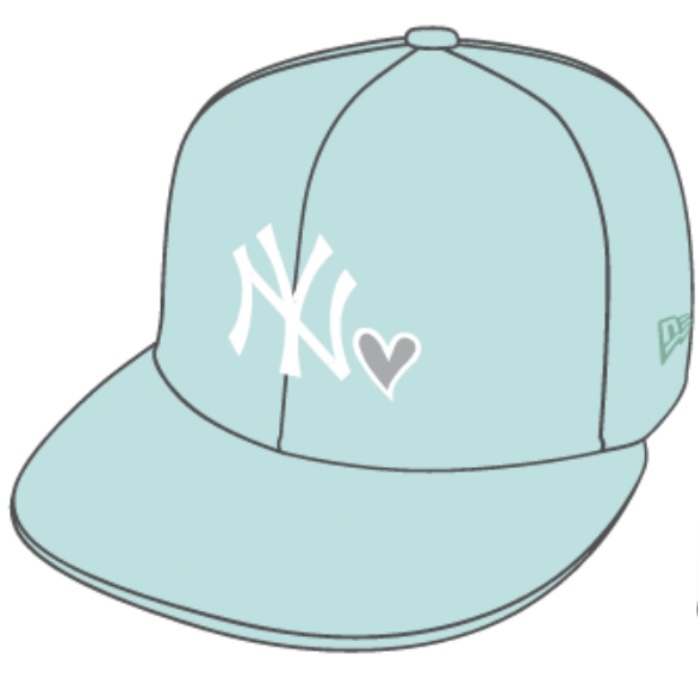 NY Yankees MLB 59FIFTY U Heart NY Love Cap Blue Tint