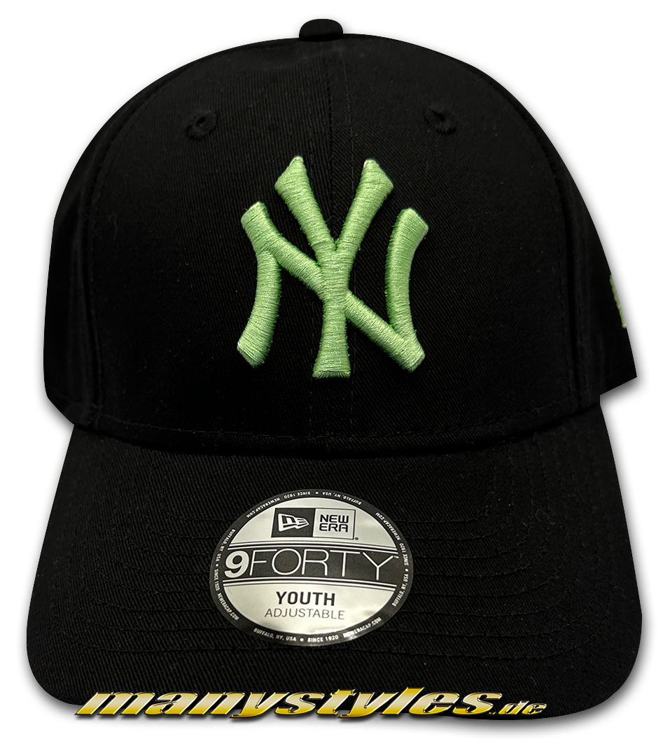 NY Yankees 9FORTY MLB Adjustable Cap Black Lime von New Era