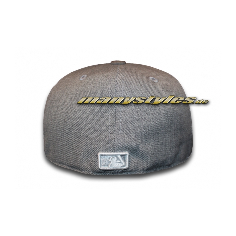 NY YANKEES New Era MLB Basic Chambrak Cap Heather Grey White 59FIFTY Fitted