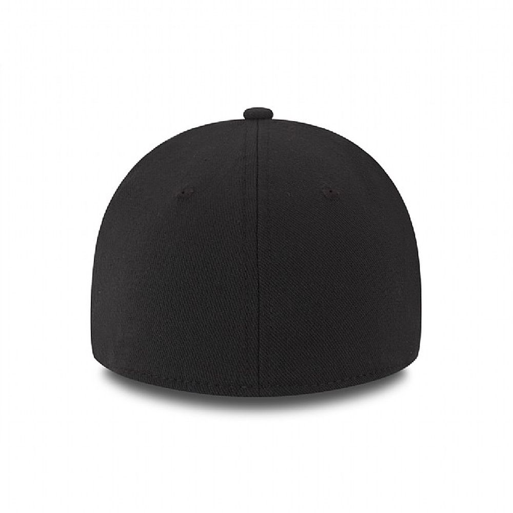 NY Yankees MLB 39THIRTY Stretch Flex Fit Cap Black White von New Era back view