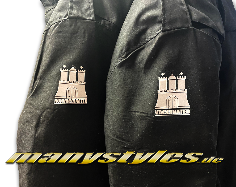 manystyles_de_m65_on_field_jacket_custom_exclusive_hamburg_survivor_vaccinated_nonvaccinated_black_3m_reflector_print_design_patch manystyles Brandit M65 Army Parka on Field Custom Exclusive HH Survivor Jacket Black 3M Platinum Reflector Design Patch Vaccinated or NonVaccinated