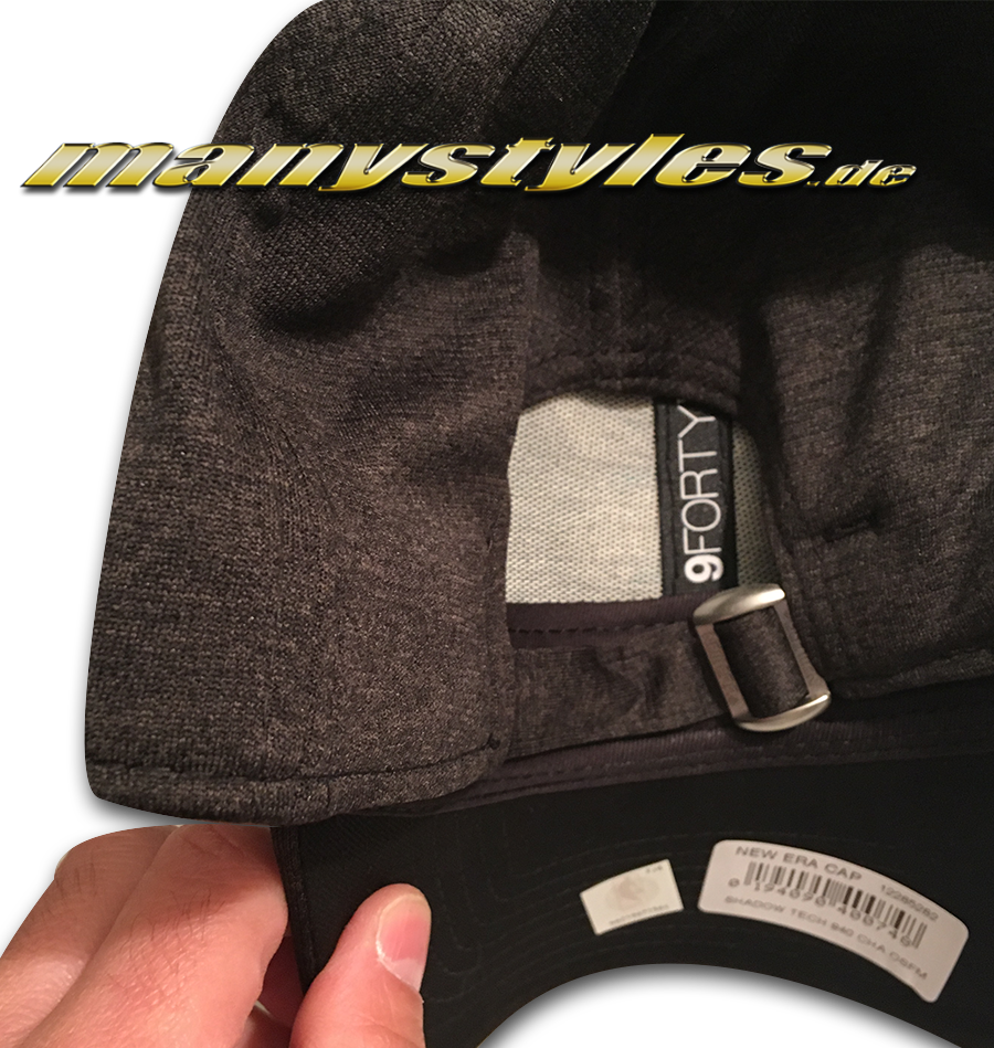 Milwaukee Bucks NBA 9FORTY Shadow Tech Jersey Charcoal Heather Green OTC 940 Curved Visor Adjustable Cap von New Era Rückseite Verschluss