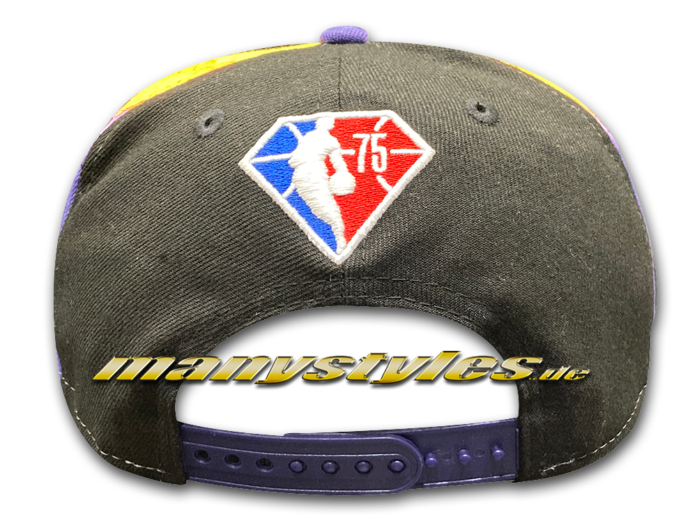 New Era Phoenix Suns NBA21 75Years 9FIFTY City Snapback Cap in Black Orange Purple Yellow White OTC Original Team Color Backview