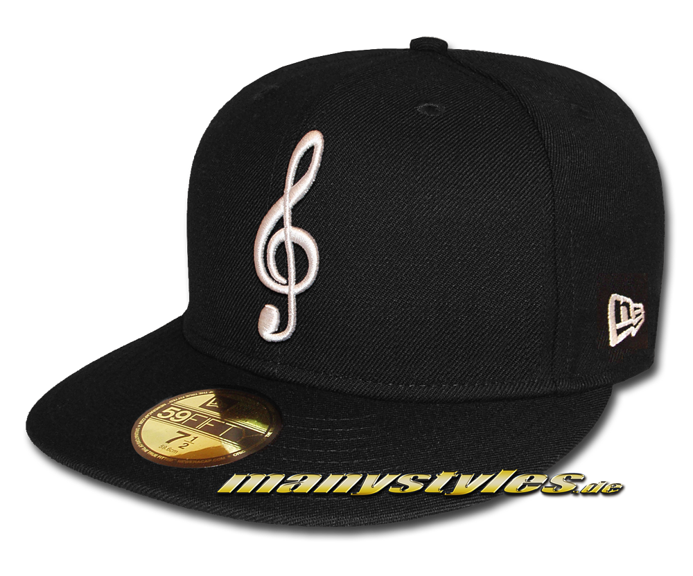 New Era 59FIFTY Unlicensed manystyles The Music Note exclusive Cap in Black White