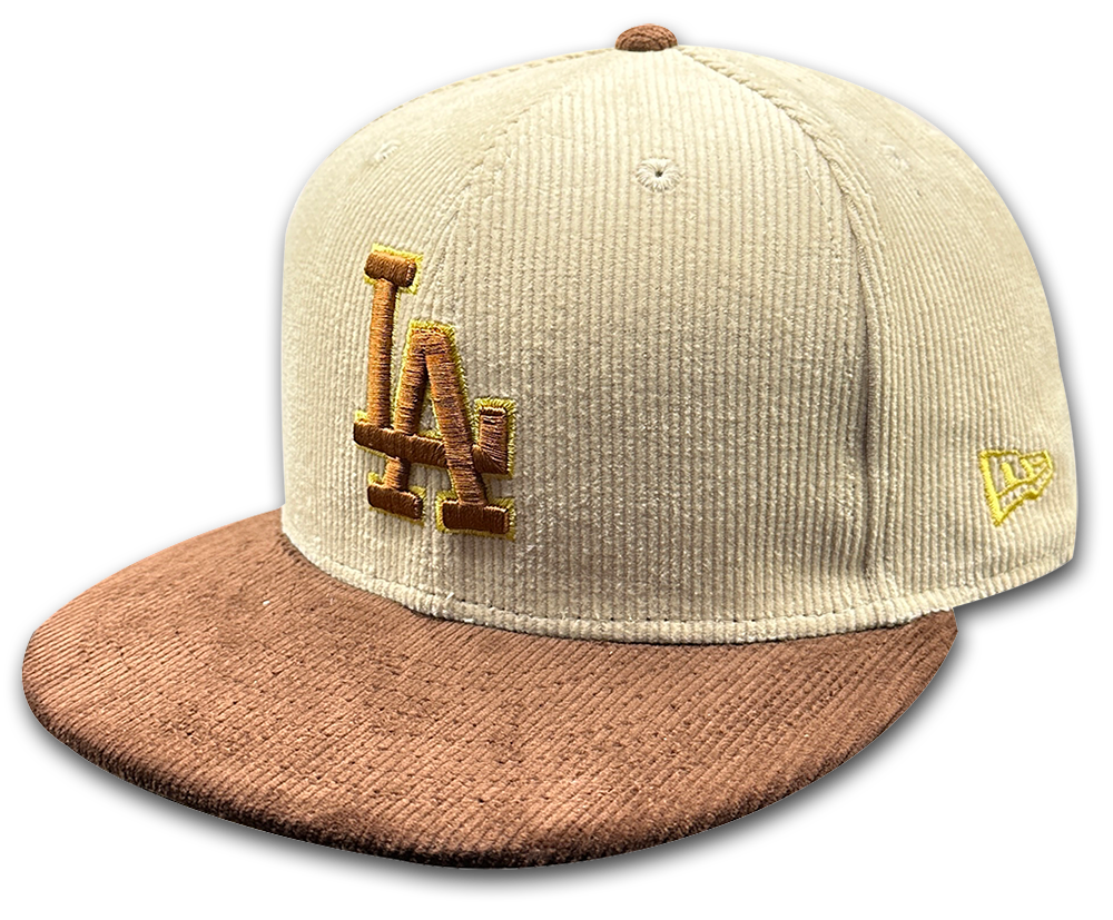 LA Dodgers MLB 59FIFTY Cord Cap Stone Light Brown Yellow von New Era