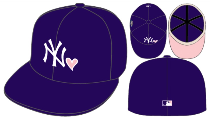 NY Yankees MLB 59FIFTY 1999 Heart NY Love Cap Purple