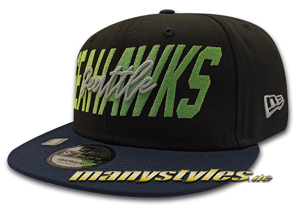 Seattle Seahawks 9FIFTY NFL Draft 22 EM950 Snapback Cap Navy Limegreen OTC von New Era 