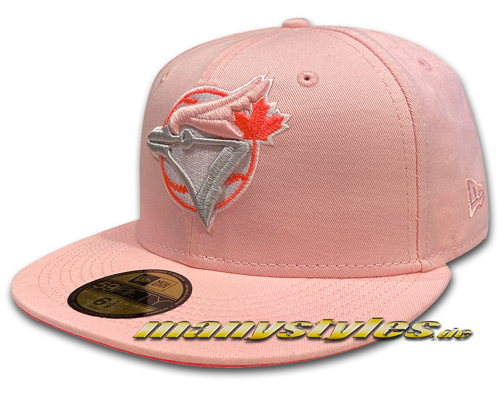 Toronto Blue Jays MLB 59FIFTY exclusive Fitted Cap in Miami Vice Baby Pink White von New Era Front