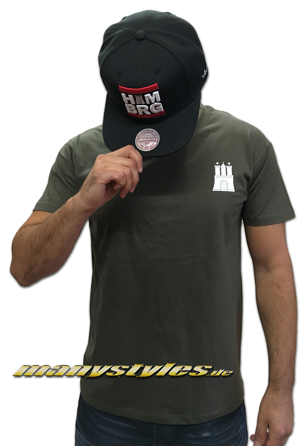 HH Hamburg exclusive T-Shirt Hammaburg Olive White