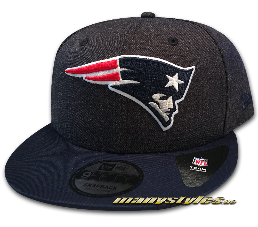 New England Patriots NFL 9FIFTY Heather Crown Snapback Cap Navy Charcoal Heather Grey OTC von New Era